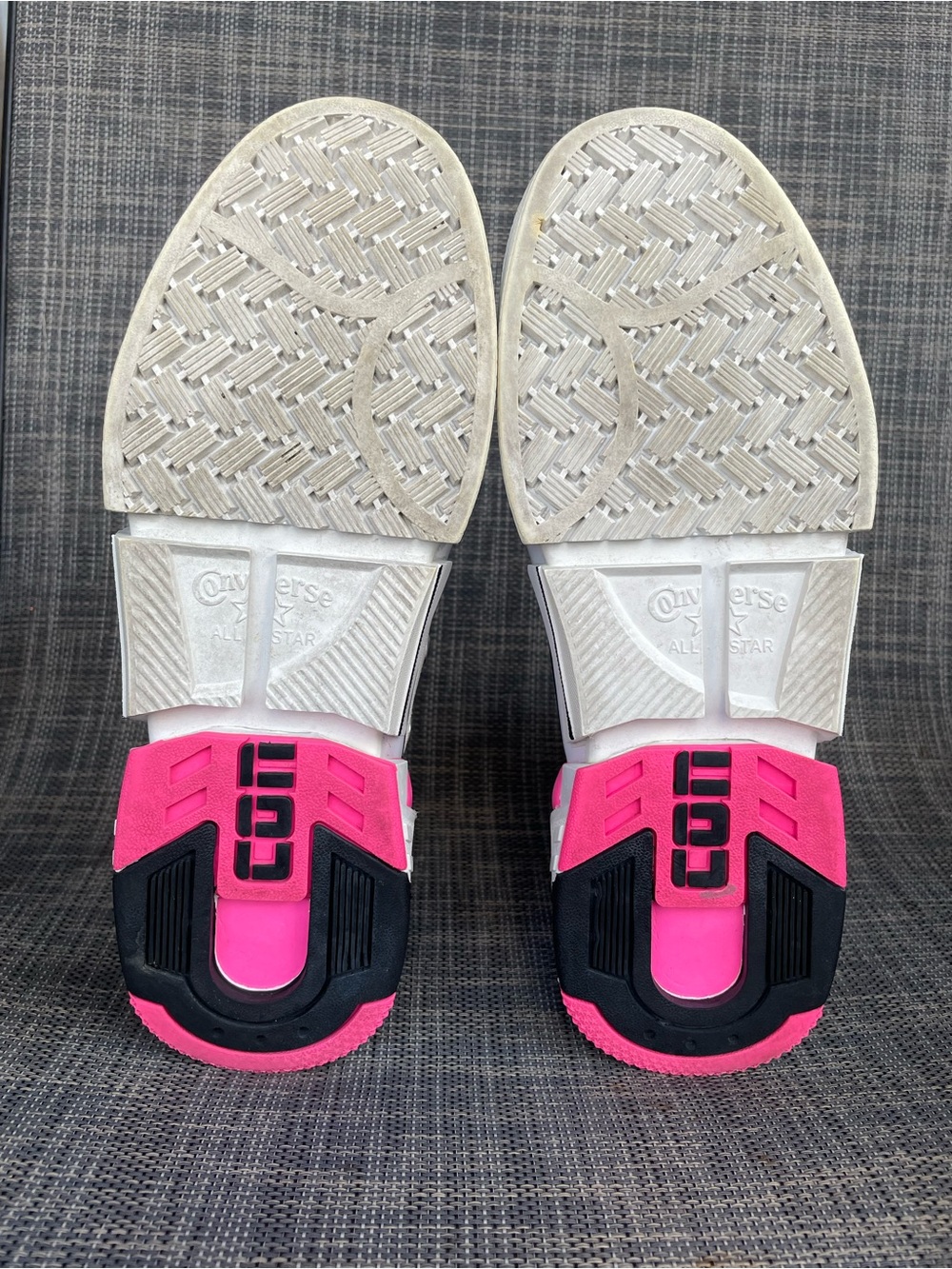 Converse All Star High Top Sneakers in White with Pink Accent - Picture 13 of 13